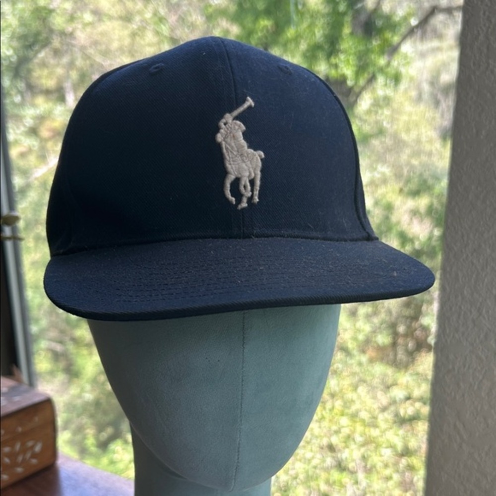Ralph Lauren Navy Cap with White Pony Emblem